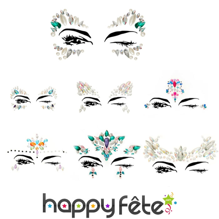 Bijoux de visage à coller fantaisie pour adulte