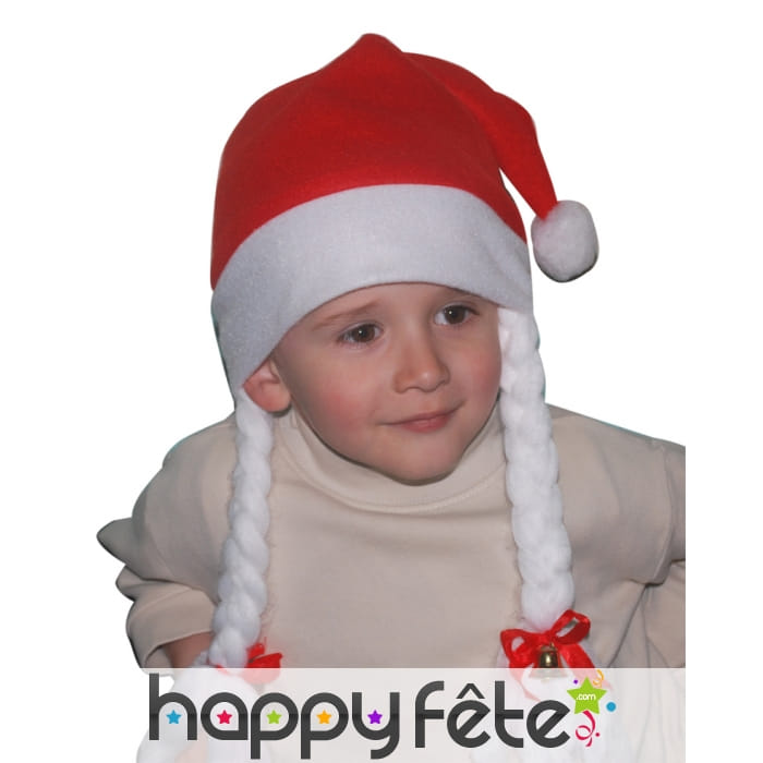 Bonnet enfant avec 2 nattes