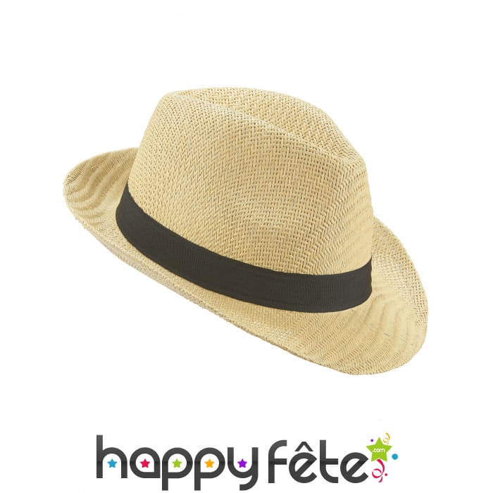 Borsalino écru avec ruban noir