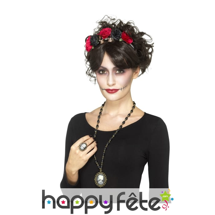 Bague et collier camée jour des morts