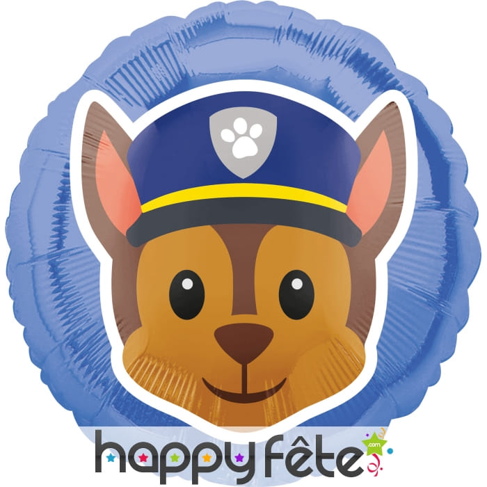 Ballon émoticone de Chase, Pat Patrouille 43cm