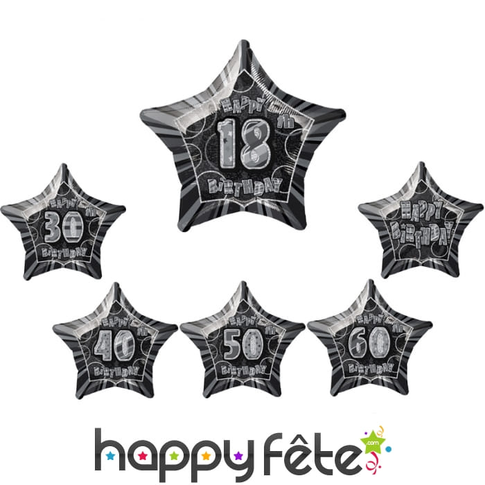 Ballon étoile d'anniversaire en aluminium