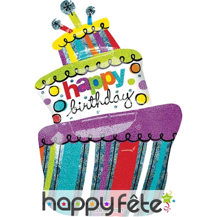 Ballon en forme de gâteau d'anniversaire, 94cm