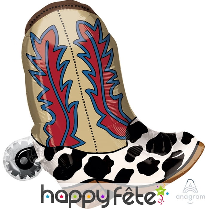 Ballon en forme de santiag de cowboy, 60cm