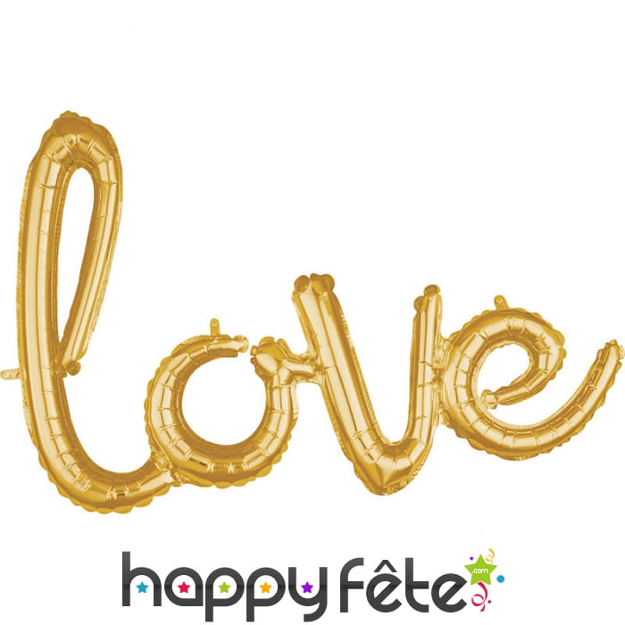 Ballon en forme du mot Love doré, 78cm