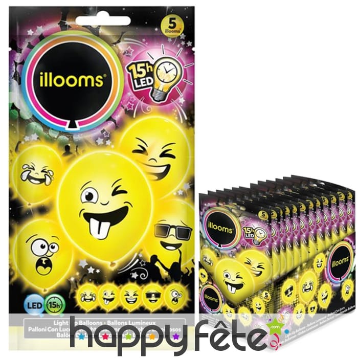 Ballons émoticônes lumineux