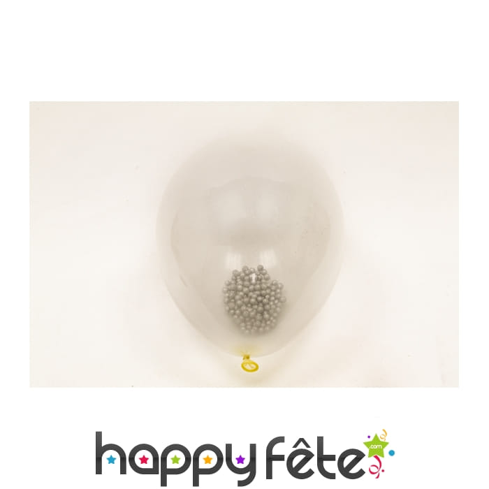 Ballons en latex transparent avec billes dorées