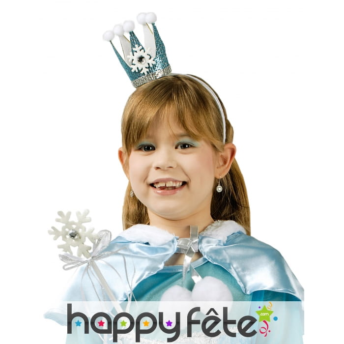 Baguette et mini couronne reine des glaces enfant