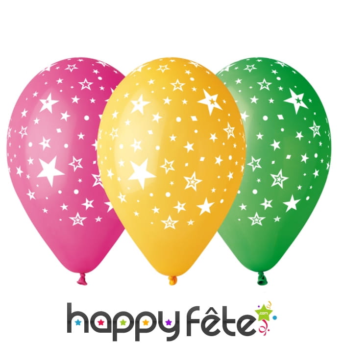 Ballons "étoiles" multicolores