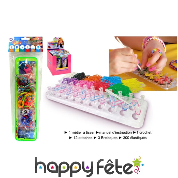 Bracelet et metier à tisser élastiques loom