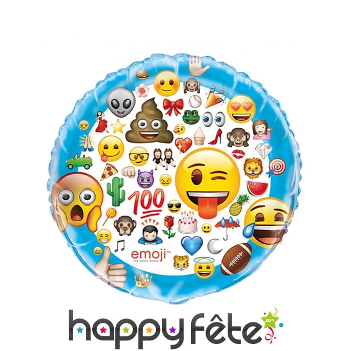 Ballon émoticones rond en alu de 86cm