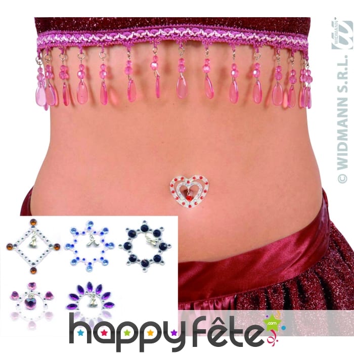 Bijoux en strass adhésif pour nombril et pendentif