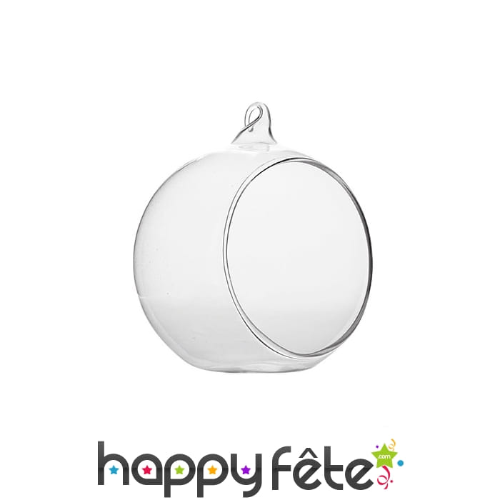 Boule en verre avec ouverture sur le côté, 6cm