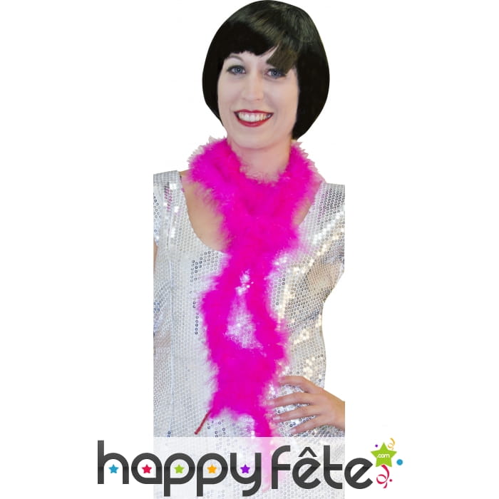 Boa fuschia à plumes de 2m
