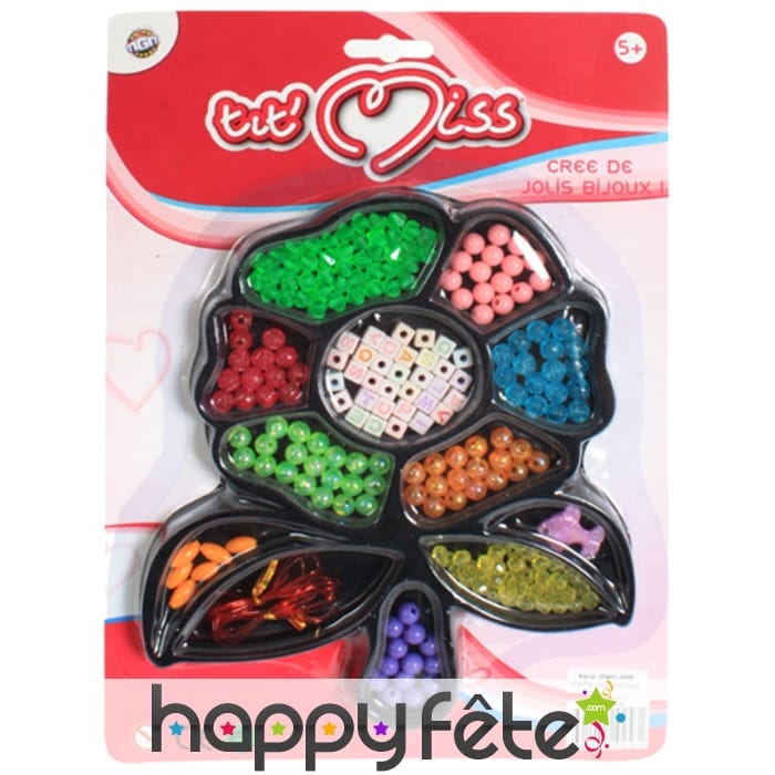 Boite fleur avec perles pour création de bijoux