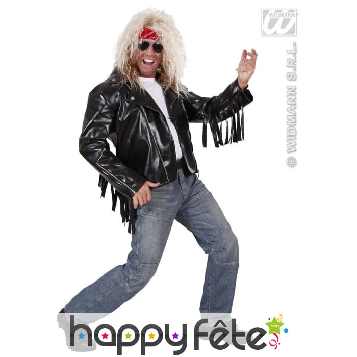 Blouson façon cuir avec frange