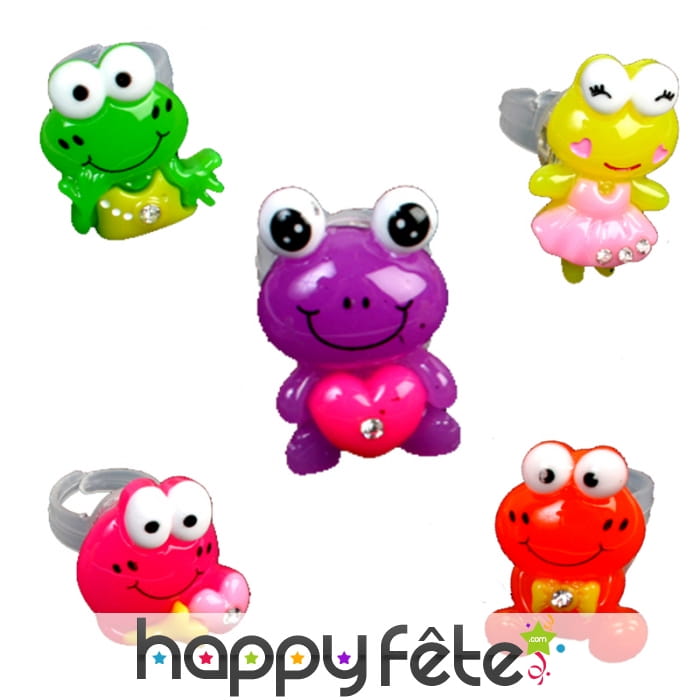 Bague grenouille lumineuse, fantaisie