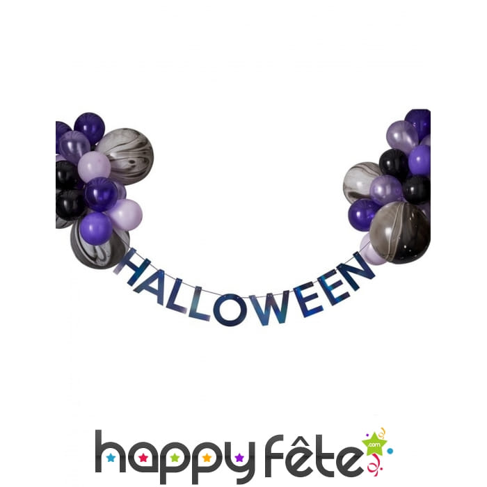 Ballons guirlande noir violet Halloween