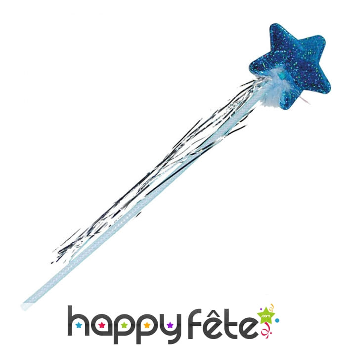 Baguette holographique bleue avec étoile