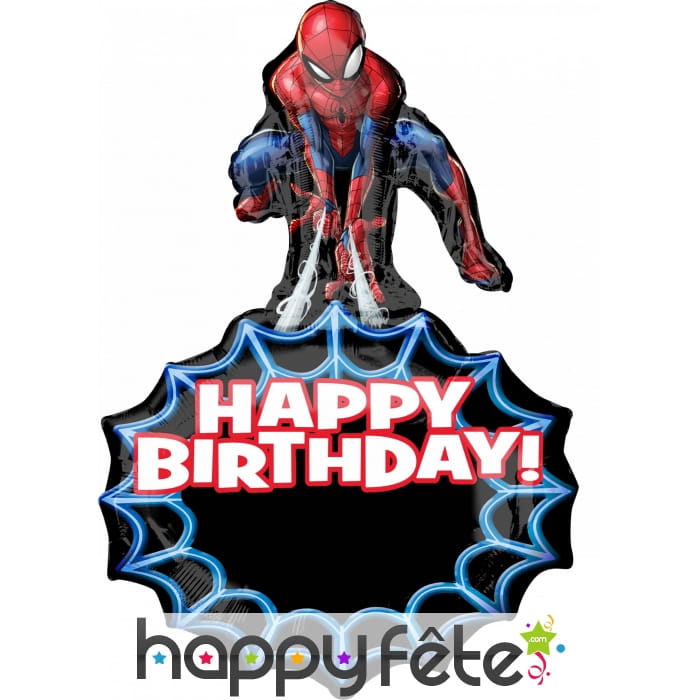 Ballon Happy Birthday de Spider-Man 86cm