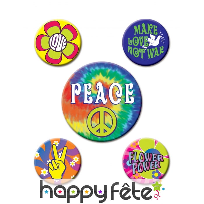 Badges hippies des années 60, par 5