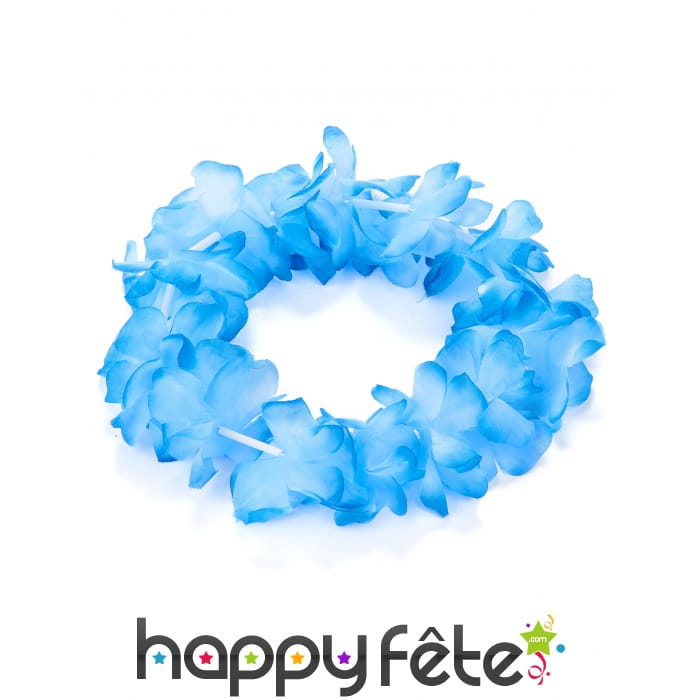 Bracelet Hawaïen de fleurs bleus
