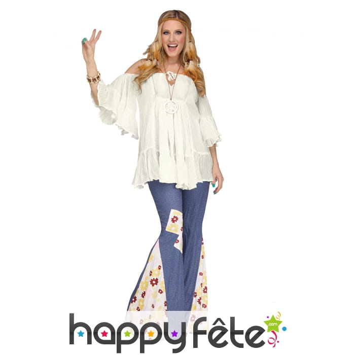 Bandeau hippie marron décoré de plumes