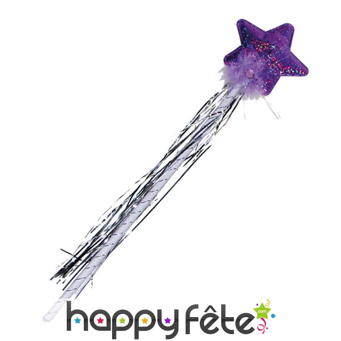 Baguette holographique violette avec étoile