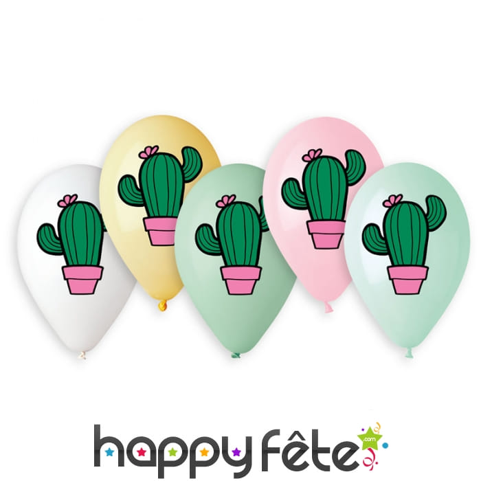 Ballons imprimé cactus, par 5
