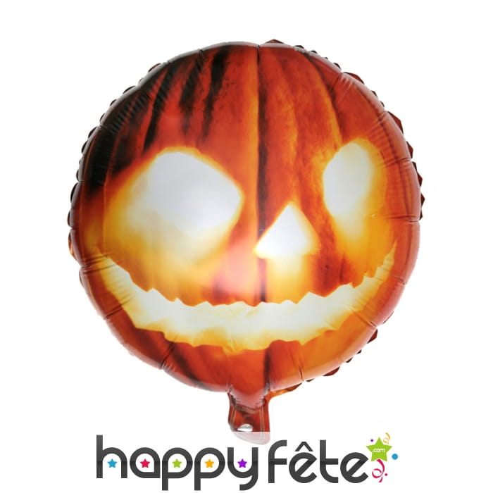 Ballon imprimé d'une citrouille éclairée, 35 cm