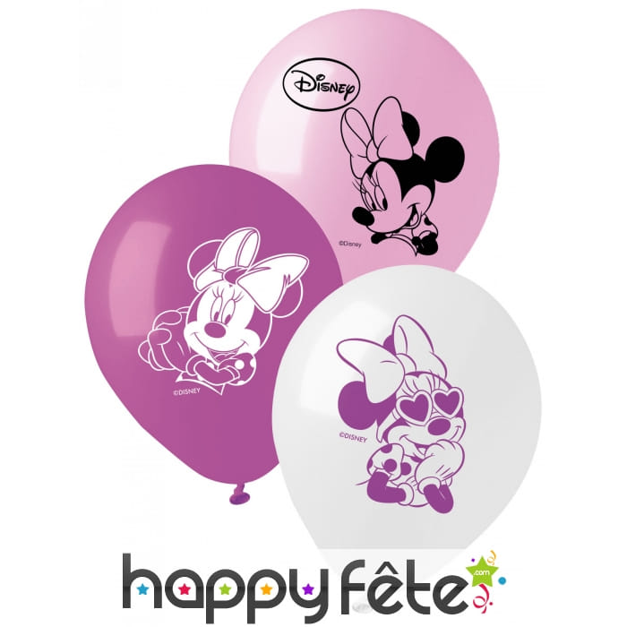 Ballons imprimés de Minnie Mouse, par 10