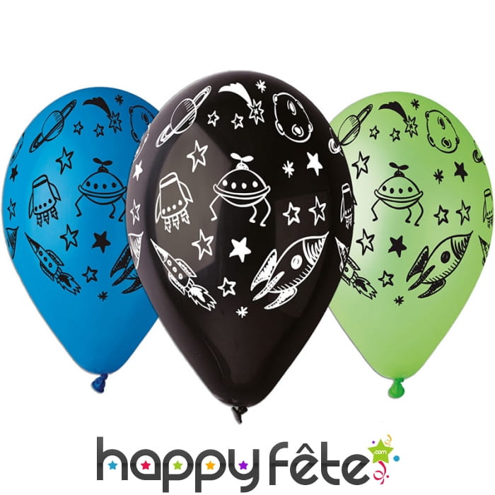 Ballons imprimés de motifs univers et cosmos