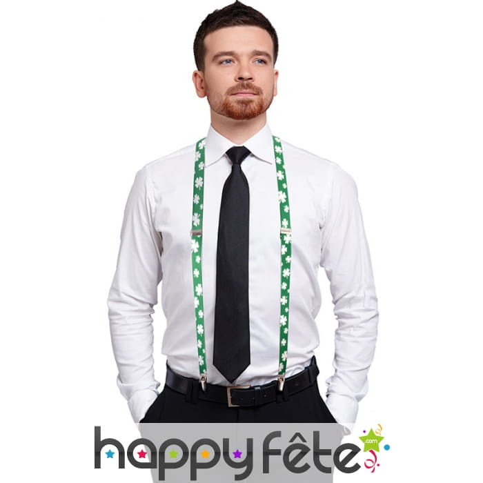 Bretelles imprimées de trèfles St patrick