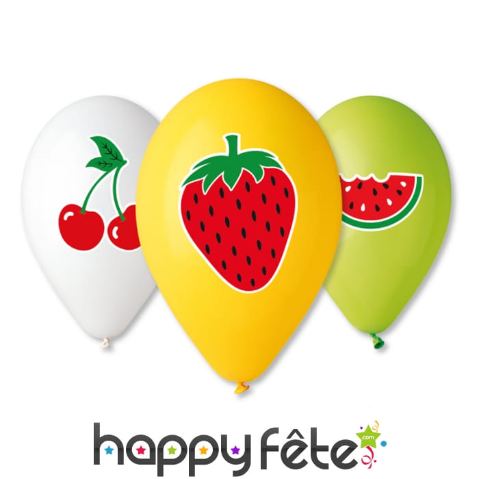 Ballons impression fruit, par 5