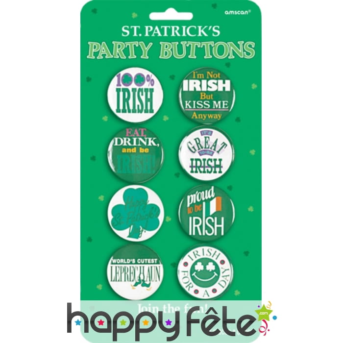 Badges Irlandais humoristiques, Saint-Patrick