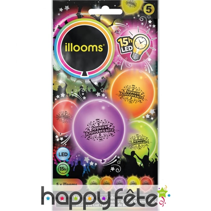 Ballons joyeux anniversaire lumineux