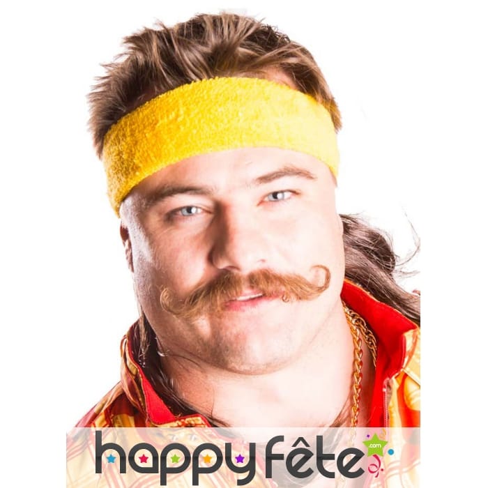 Bandeau jaune avec cheveux chatain coupe mulet