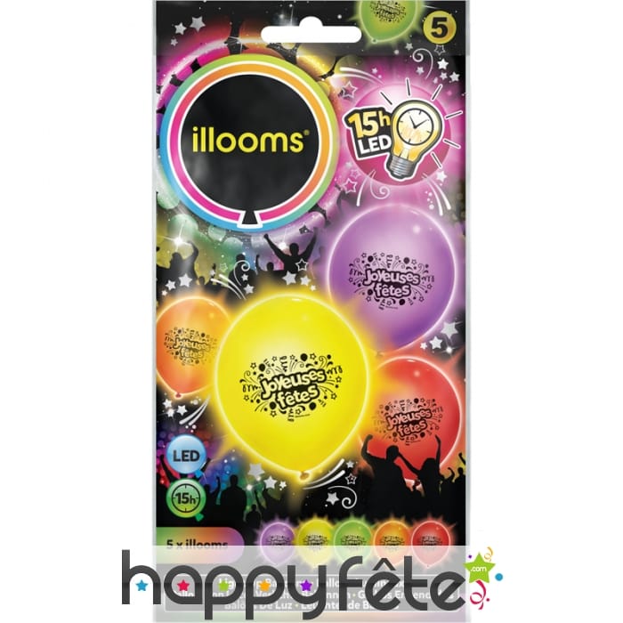 Ballons joyeuses fêtes lumineux