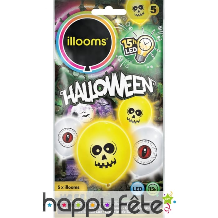 Ballons led crâne et oeil, Halloween