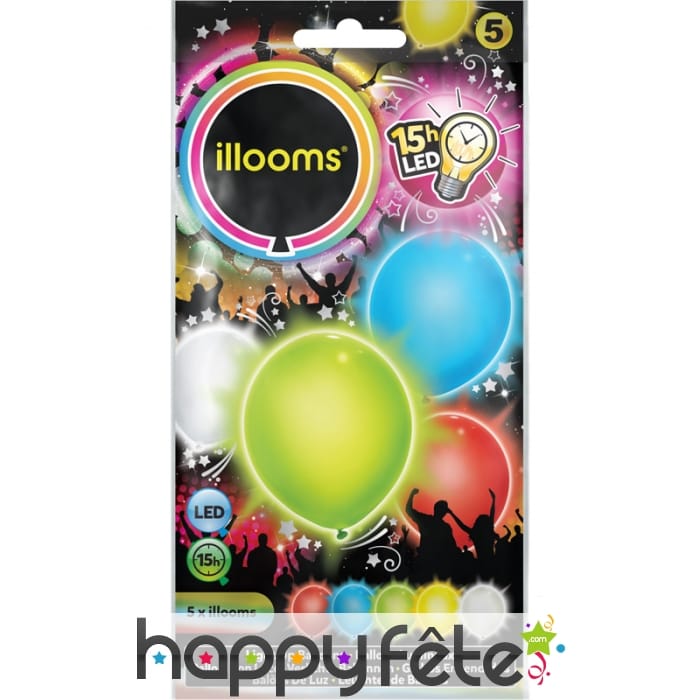 Ballons lumineux colorés