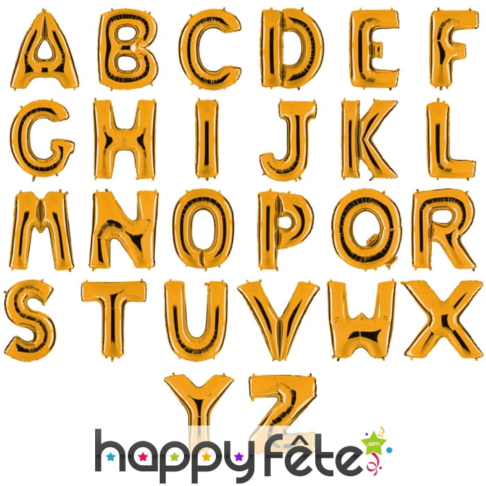Ballon lettre dorée métalisée