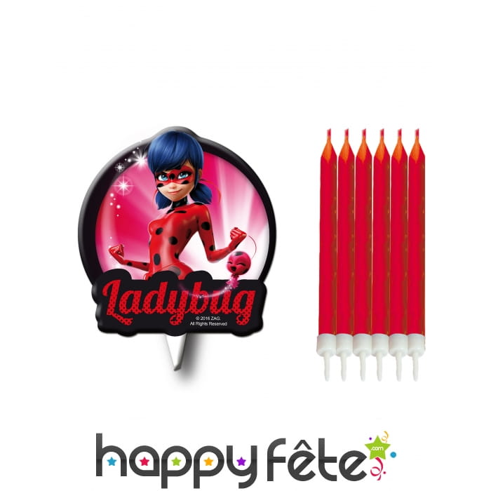 Bougies Ladybug d'anniversaire