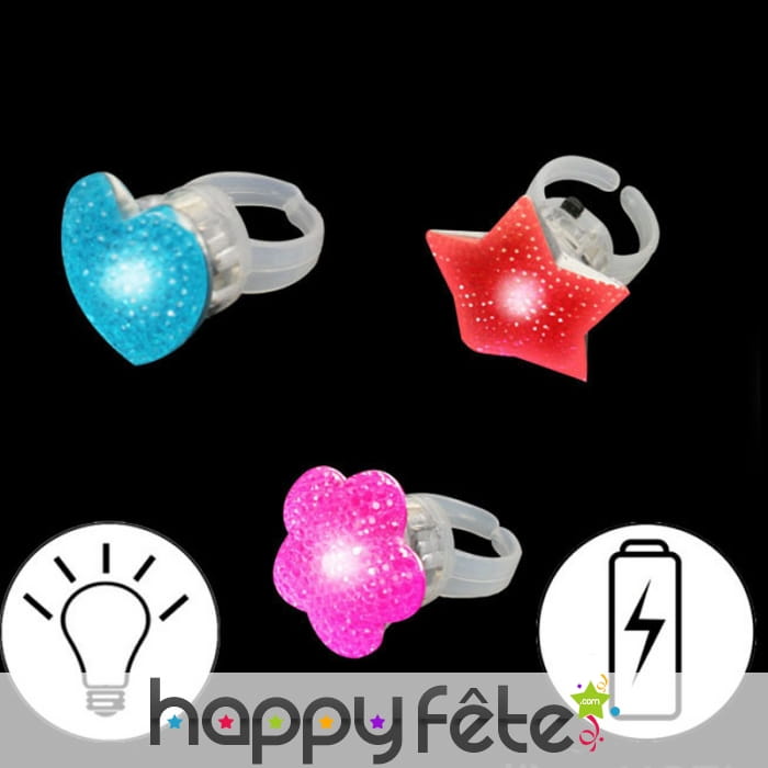 Bague lumineuse et colorée