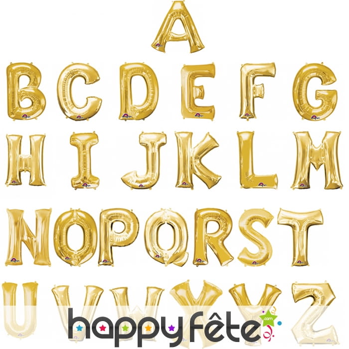Ballon lettre en aluminium doré de 33 cm