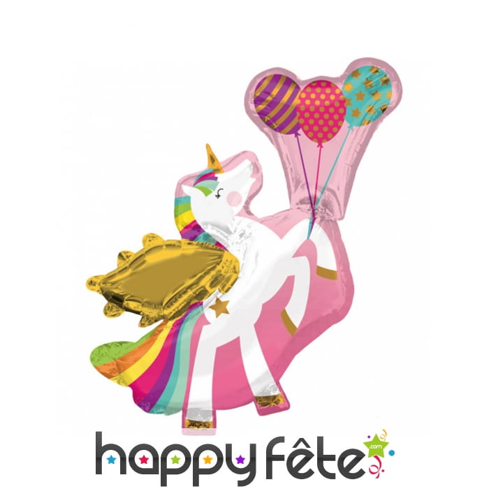Ballon licorne en aluminium, 86cm