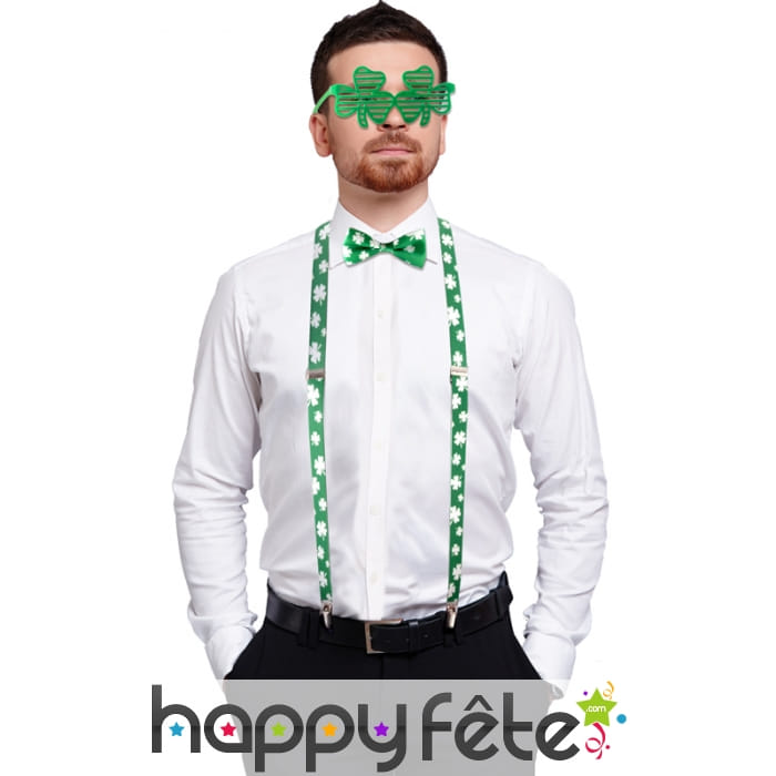 Bretelles, lunettes et noeud St Patrick