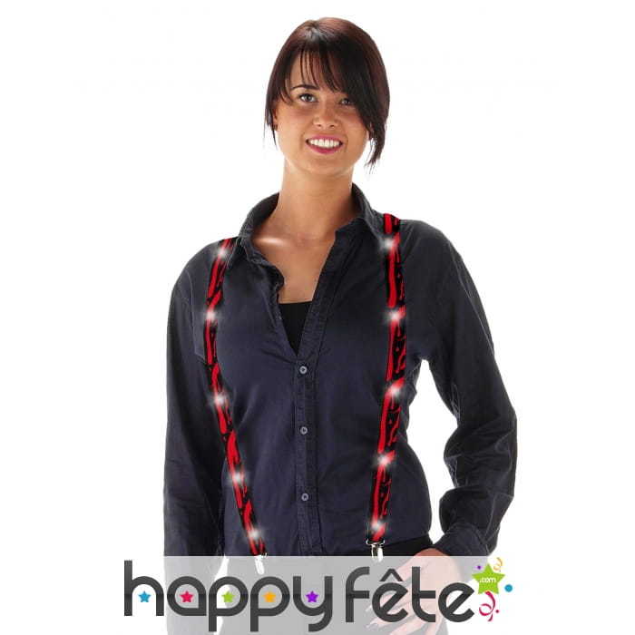 Bretelles lumineuses (led) rouge