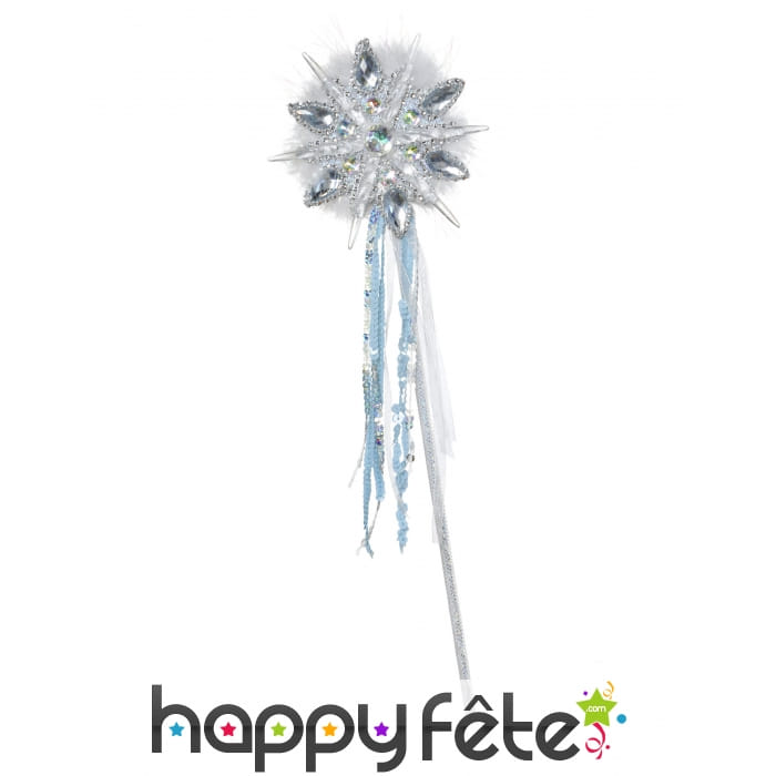 Baguette magique argentée fée des neiges