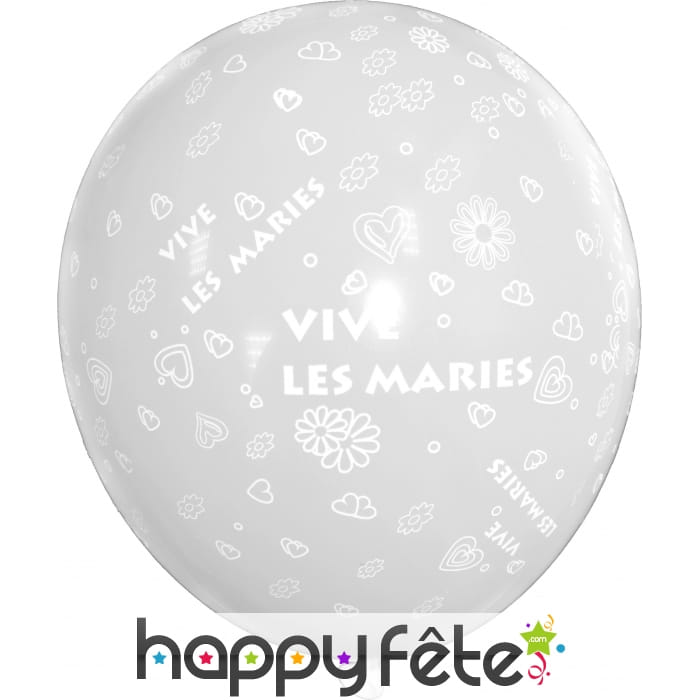 Ballons mariage argent