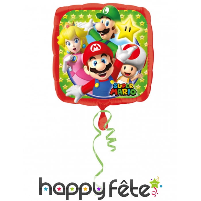 Ballon Mario Bros carr&eacute; de 43cm